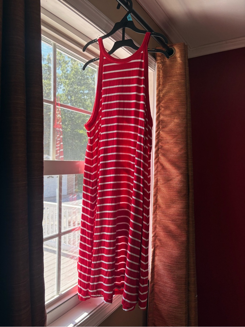 Old Navy Red and White Striped Tank Nightdress